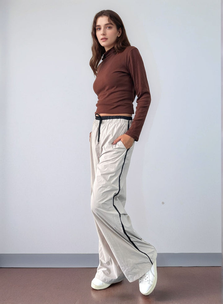 Grey Contrast Piping Sweatpant