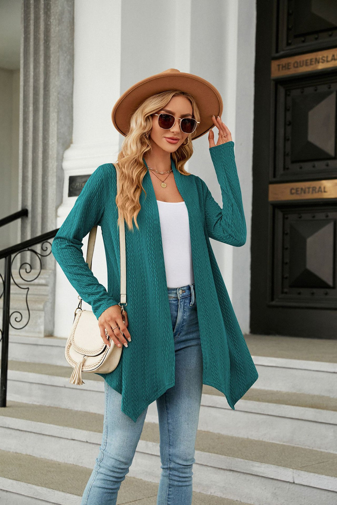 Green Full Sleeves Solid Shrug