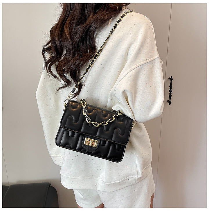 Black Puzzle Curve Crossbody Bag