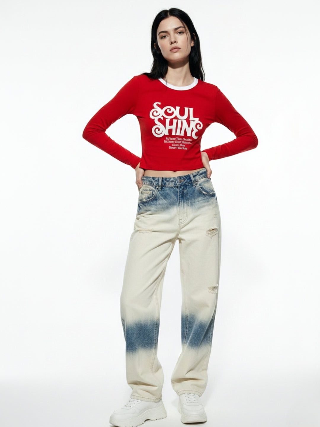 Red Fitted Graphic Printed T-Shirt