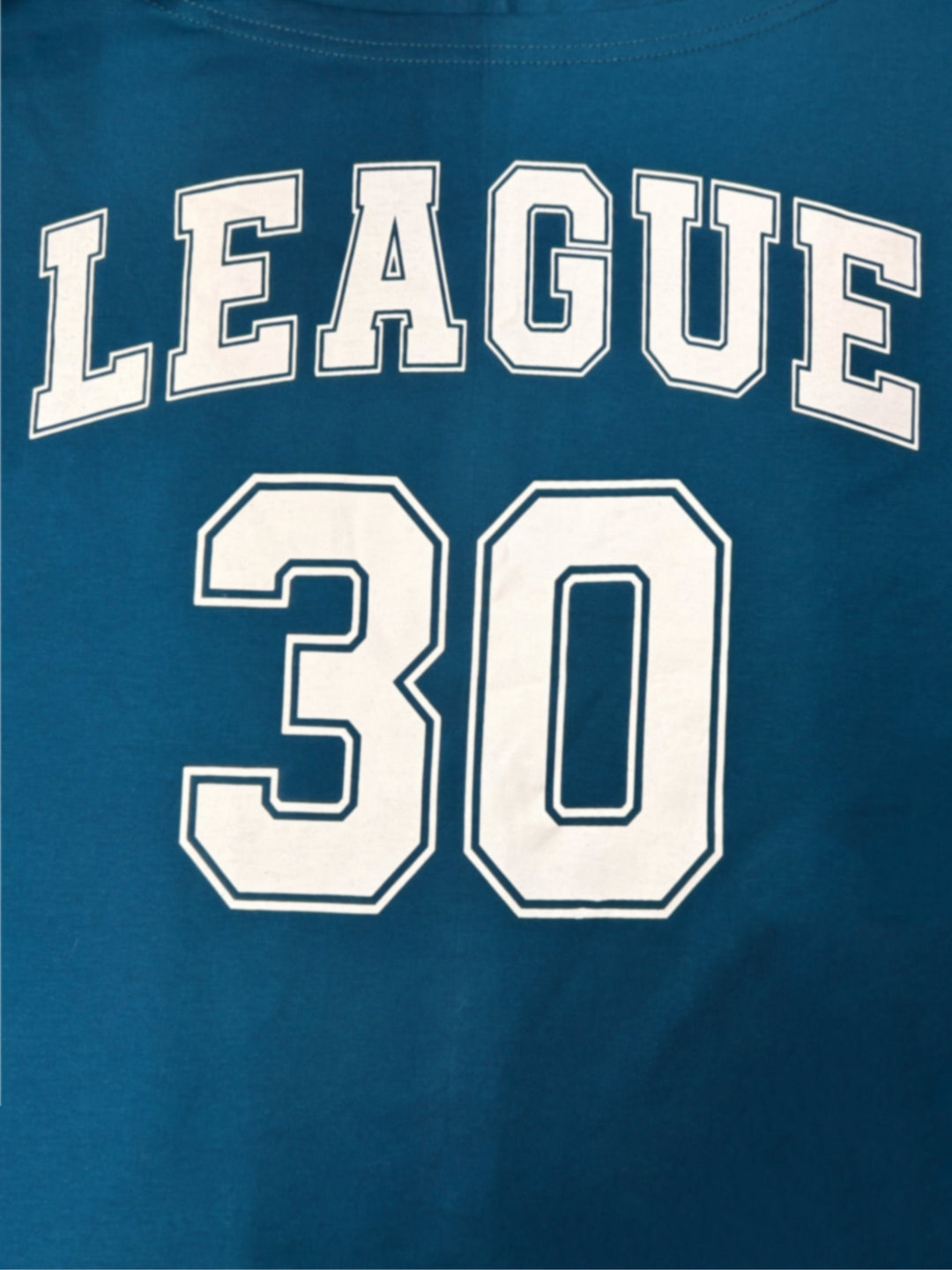 Teal Off-Shoulder Graphic Printed T-Shirt