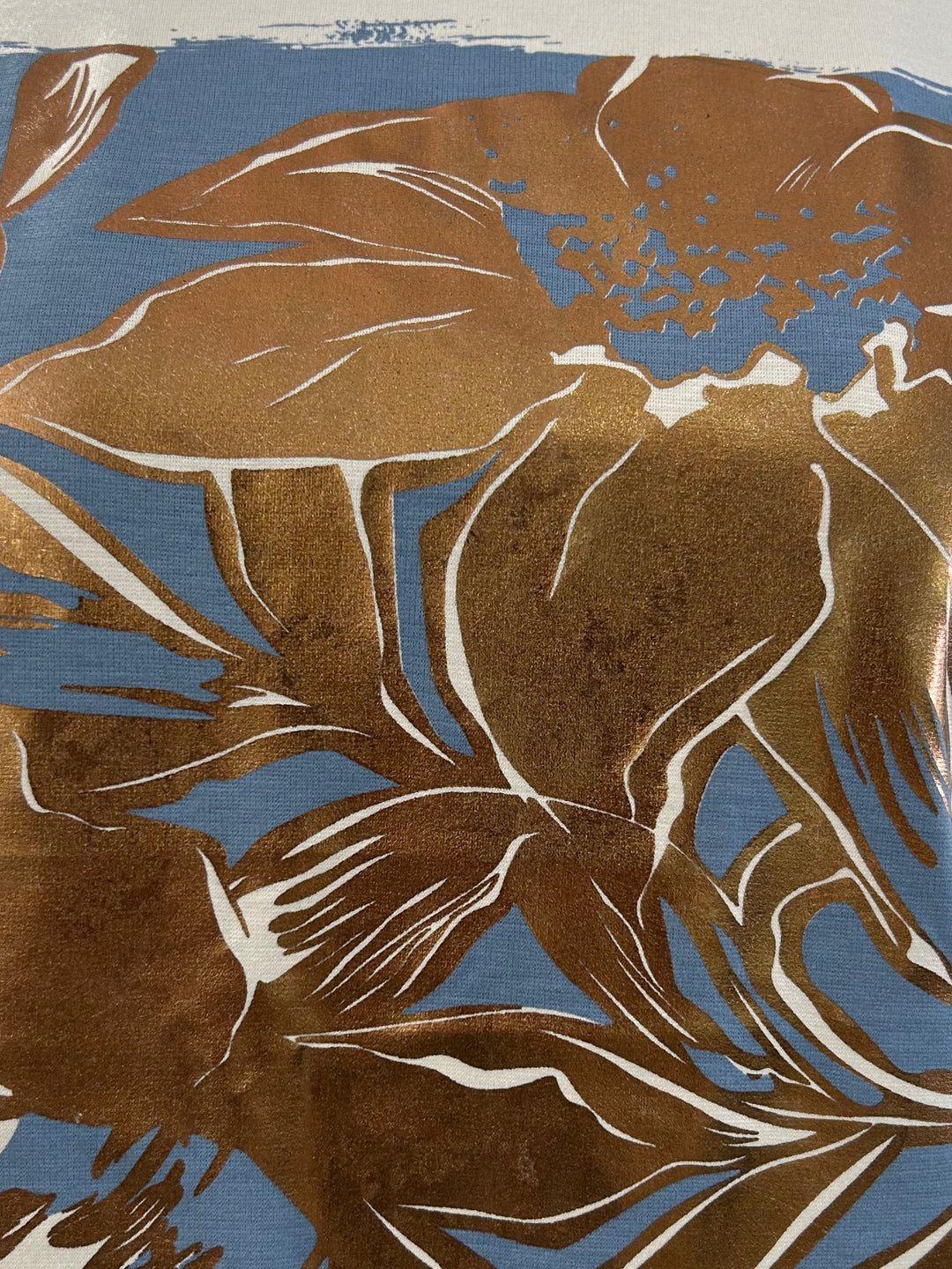 White Foil Printed Graphic T-Shirt