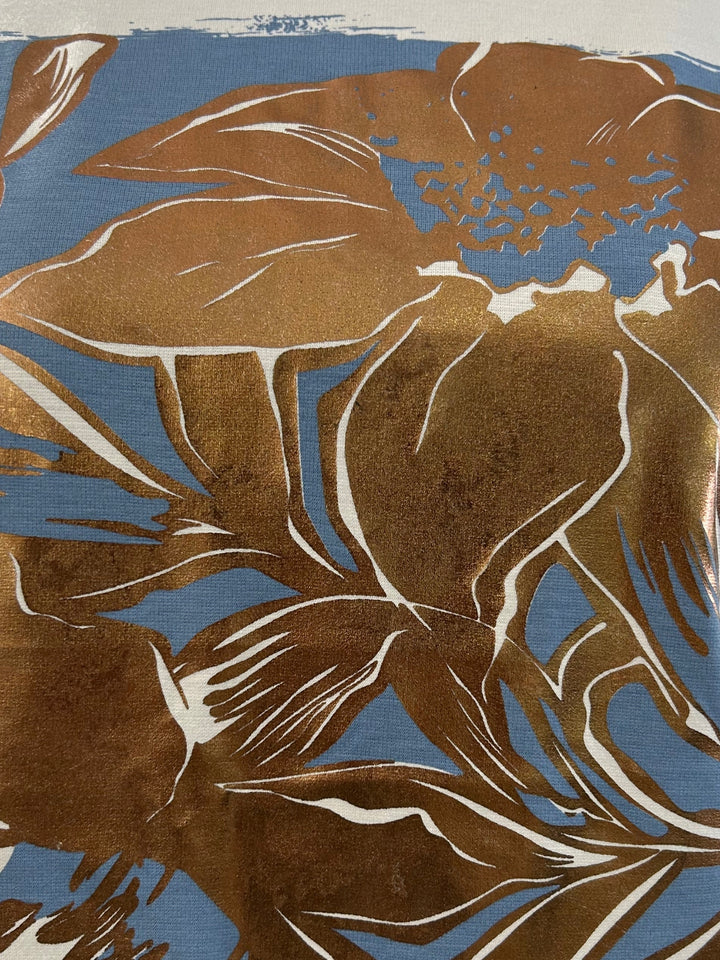 White Foil Printed Graphic T-Shirt