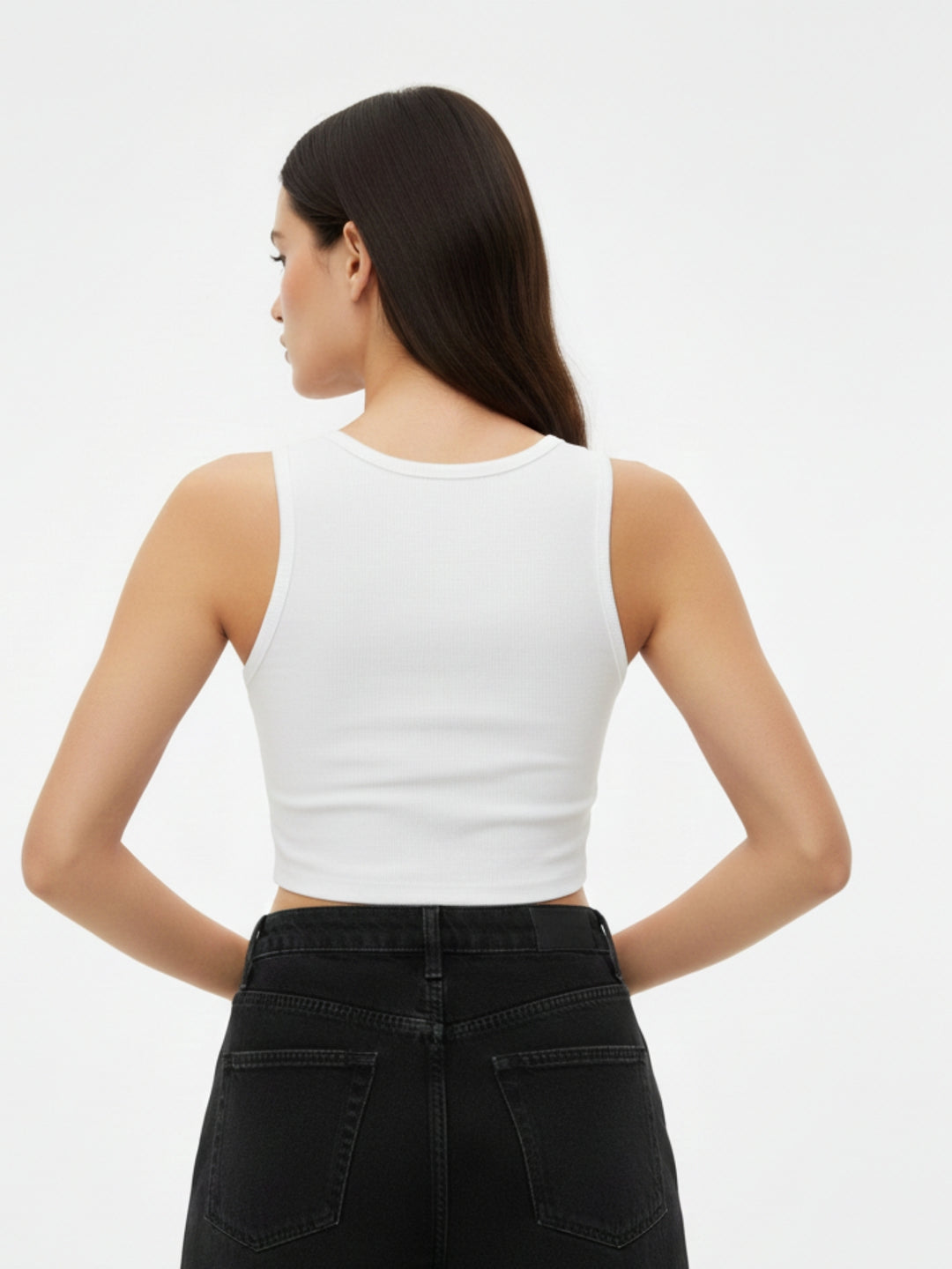 White Graphic Tank Top