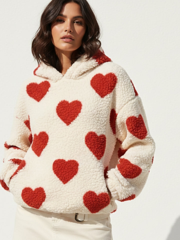 Red Full Sleeve Hooded Sweatshirt