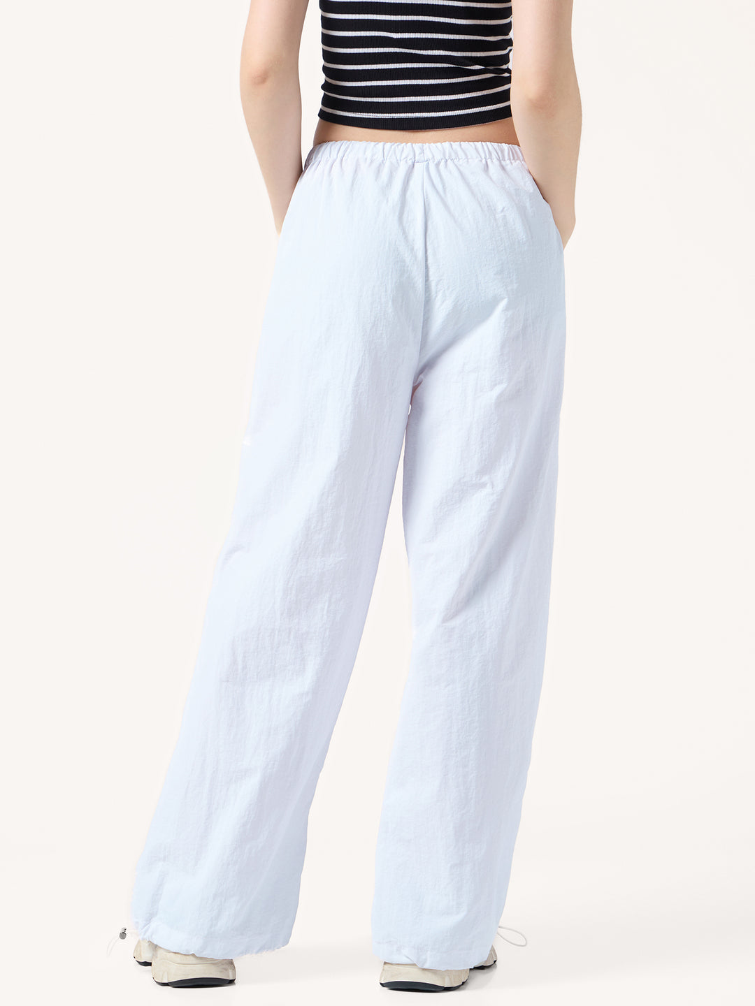 White Drawstring Cargo Pants