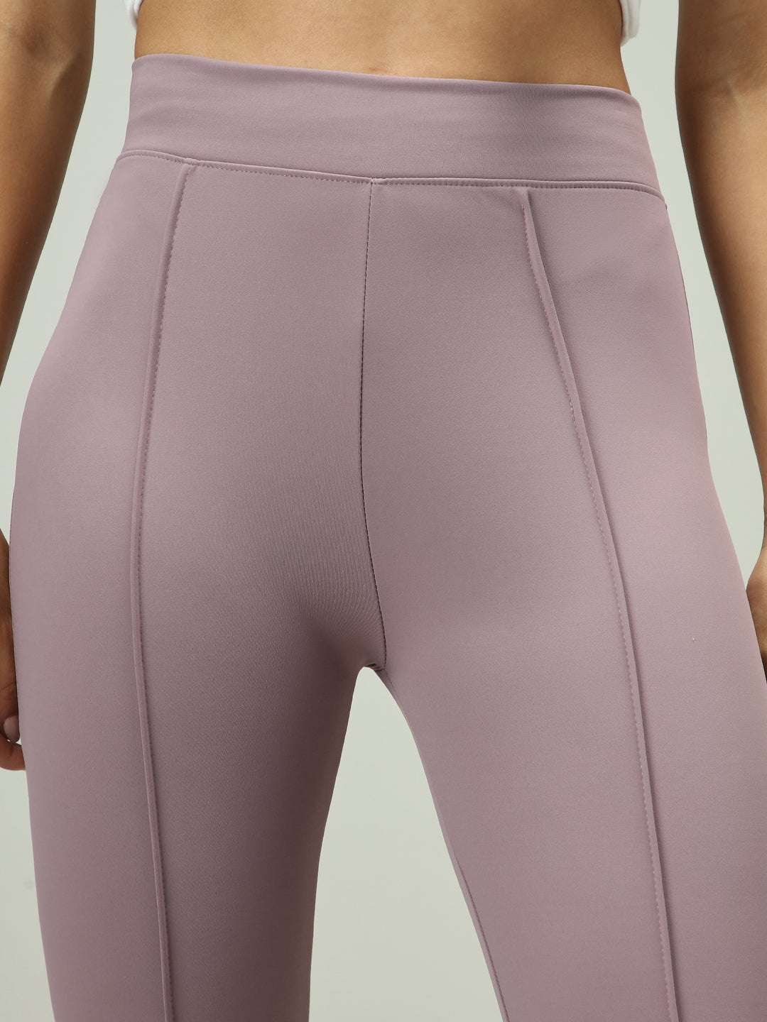Mauve Fitted Flared Leggings