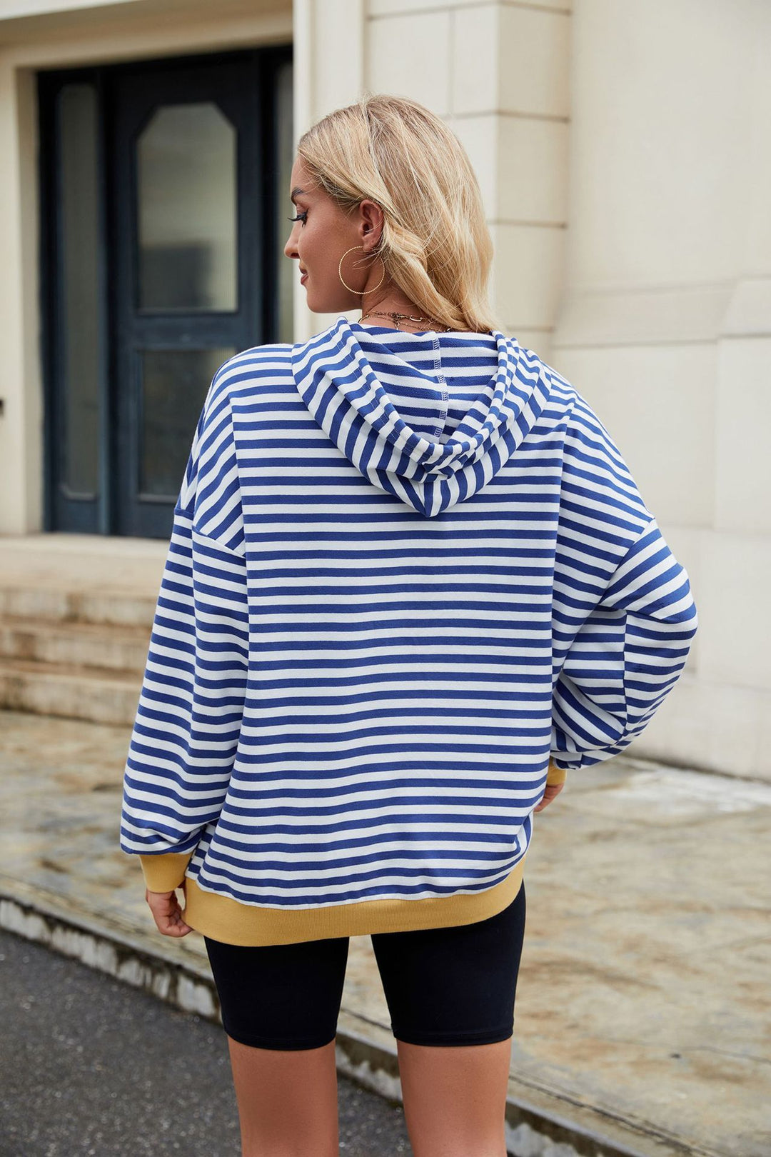 Blue Full Sleeve V Neck Top