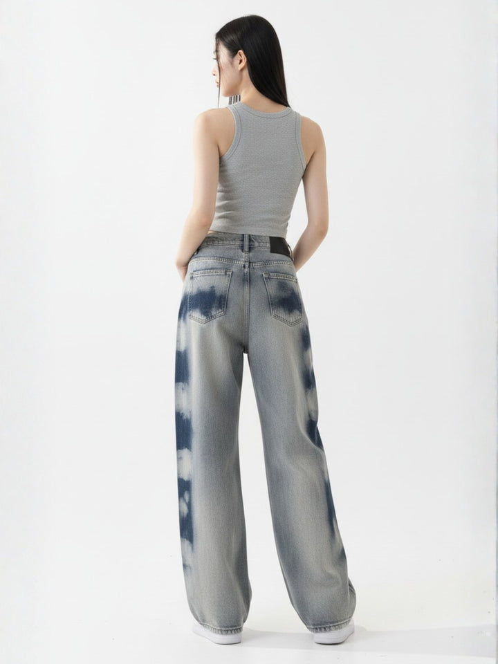 Light Blue High Waist Washed Effect Jeans