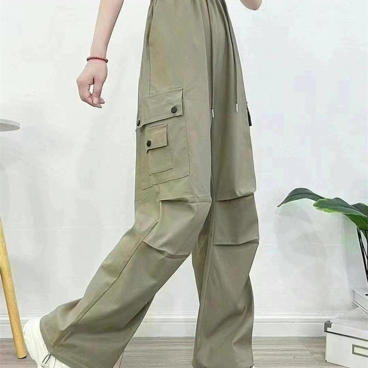 Grey Parachute Cargo Pants