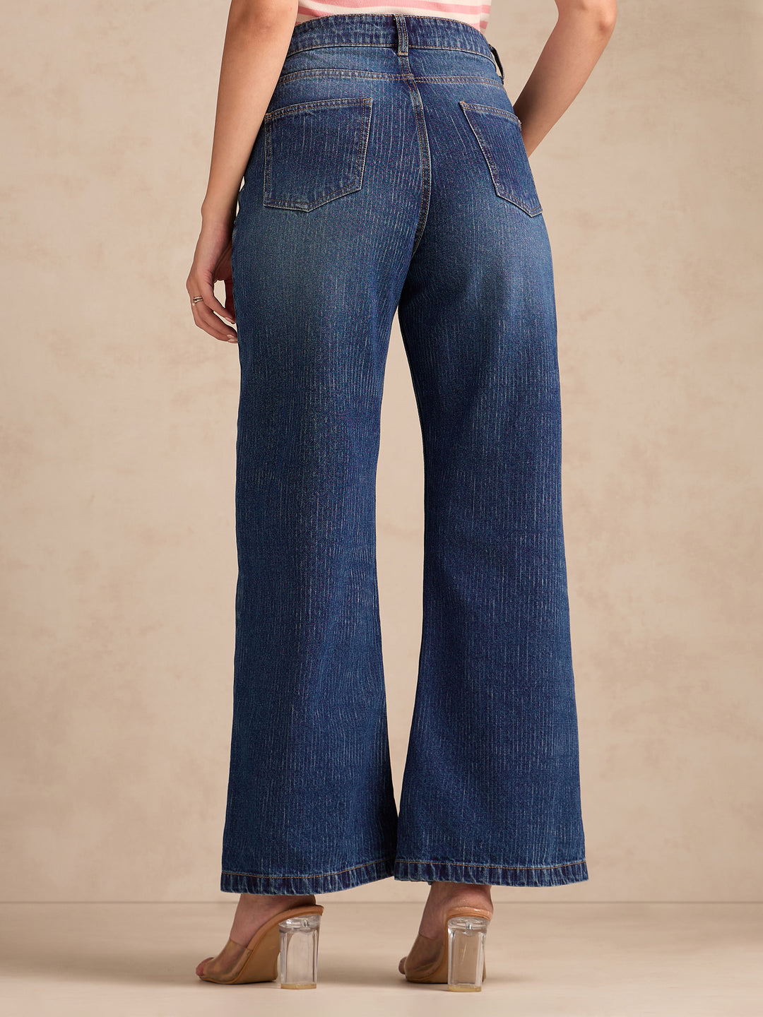 Blue Washed Vintage Straight Fit Denim