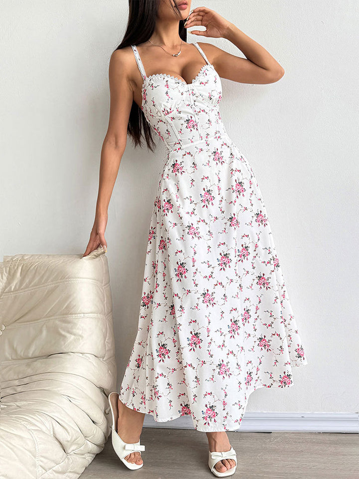 White Corset Detailed Strappy Dress