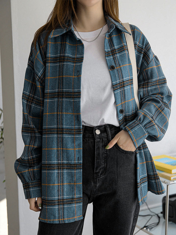 Blue Check Oversized Shirt
