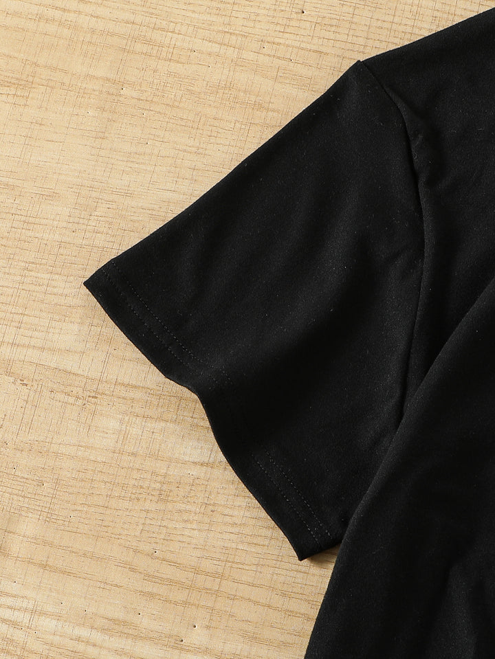 Black Heart Print Tshirt