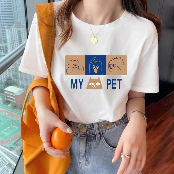 White Chest Print Graphic Tshirt