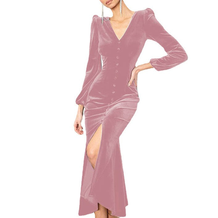 Pink Button Down Midi Dress