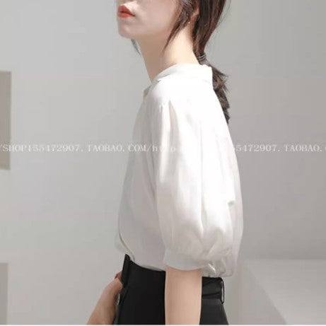 White Puff Sleeved Shirt