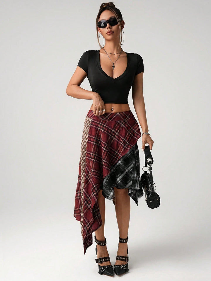 Black Scoop Neck Short Sleeve Top