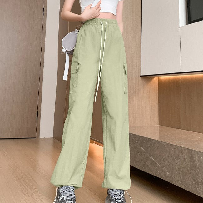 Olive Cargo Pin Tucked Sweatpants
