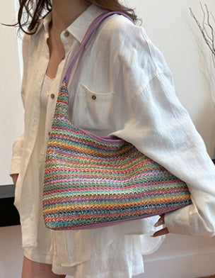 Purple Textured Slouch Hobo