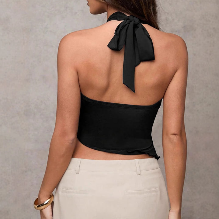 Black Wrap Top With Gold Buckle
