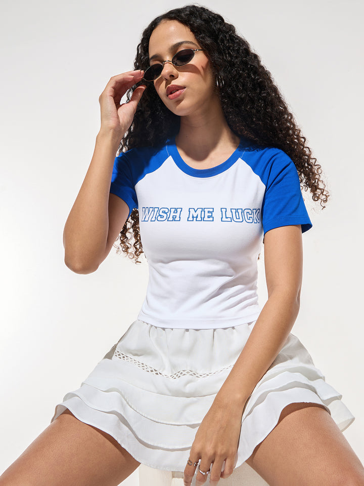 White Crew Neck Graphic Tshirt