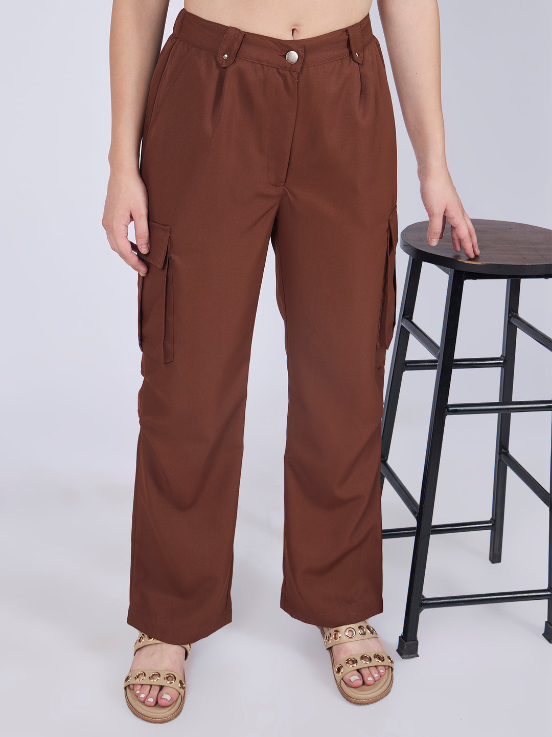 Brown Side Pocket Casual Trouser