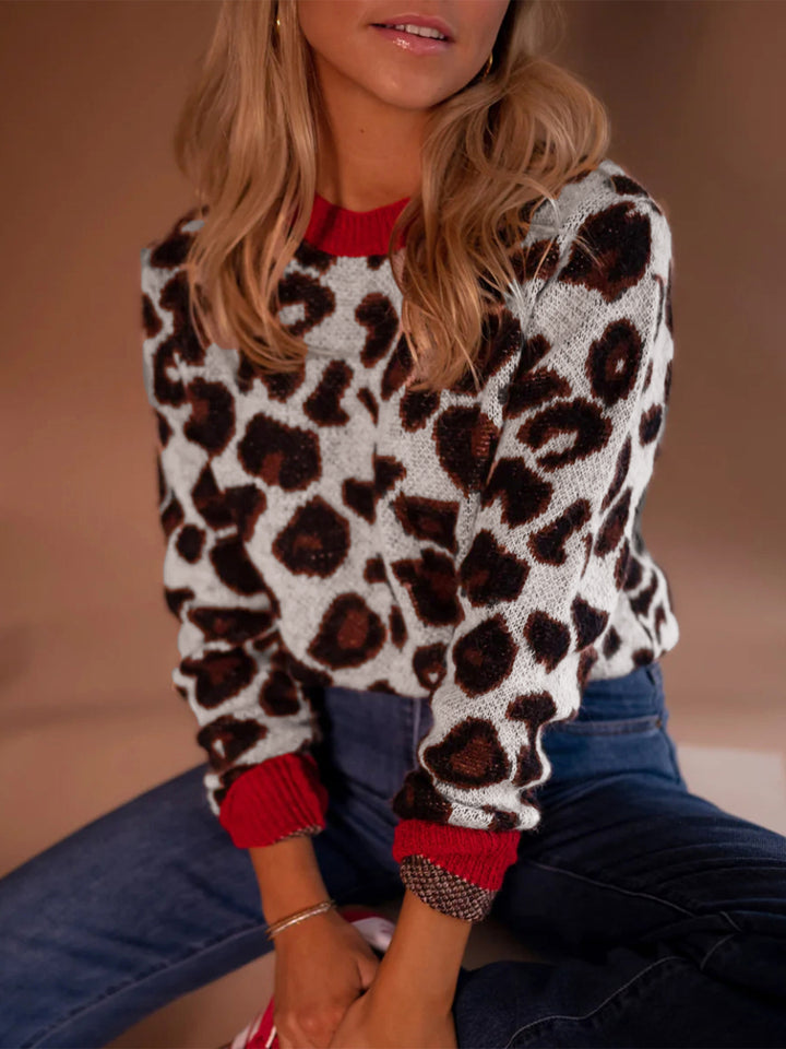 White Full Sleeves Printed Sweater