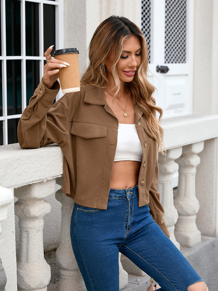 Khaki Full Sleeve Front Button Shirt