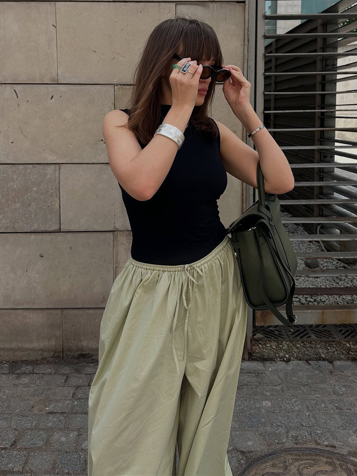 Cream Ultra Baggy Fit Trousers