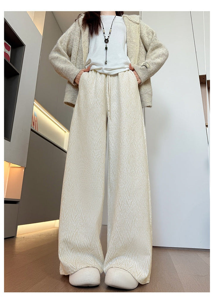 Cream High Waist Wide Leg Pant