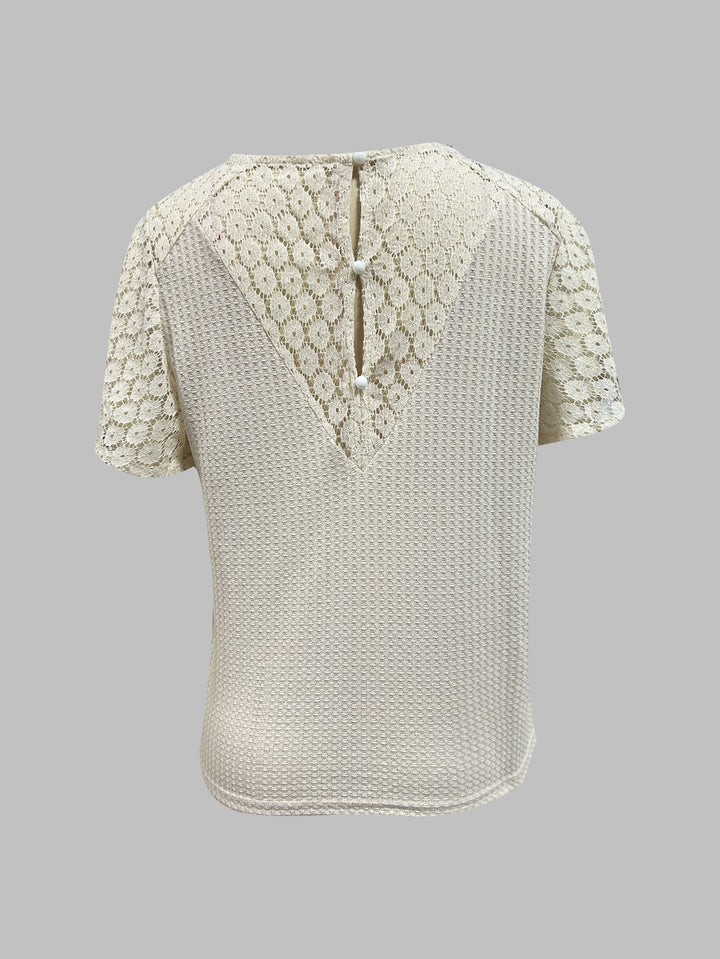 White Bell Sleeve Textured Top