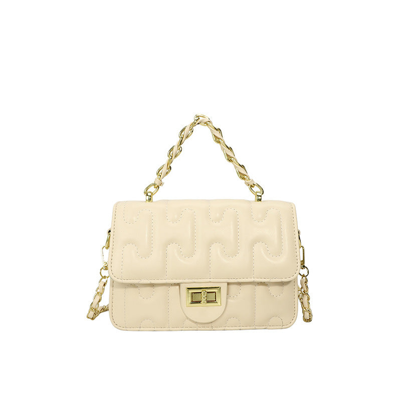 Black Puzzle Curve Crossbody Bag