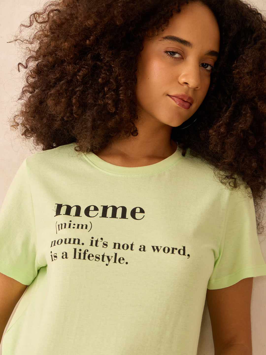Lime Regular Fit Graphic Tshirt