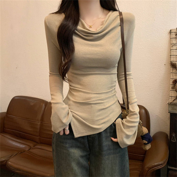 Beige Basic Solid Off-Shoulder Top