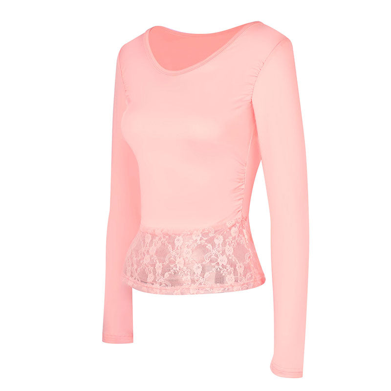 Pink U Neck Fitted Tshirt