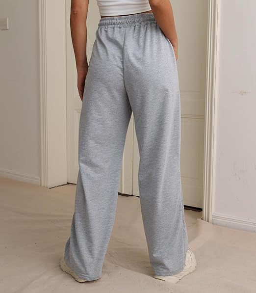 Grey Straight Fit Drawstring Joggers