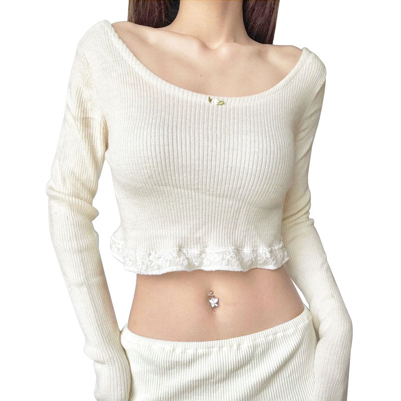 White U Neck Sull Sleeves Top