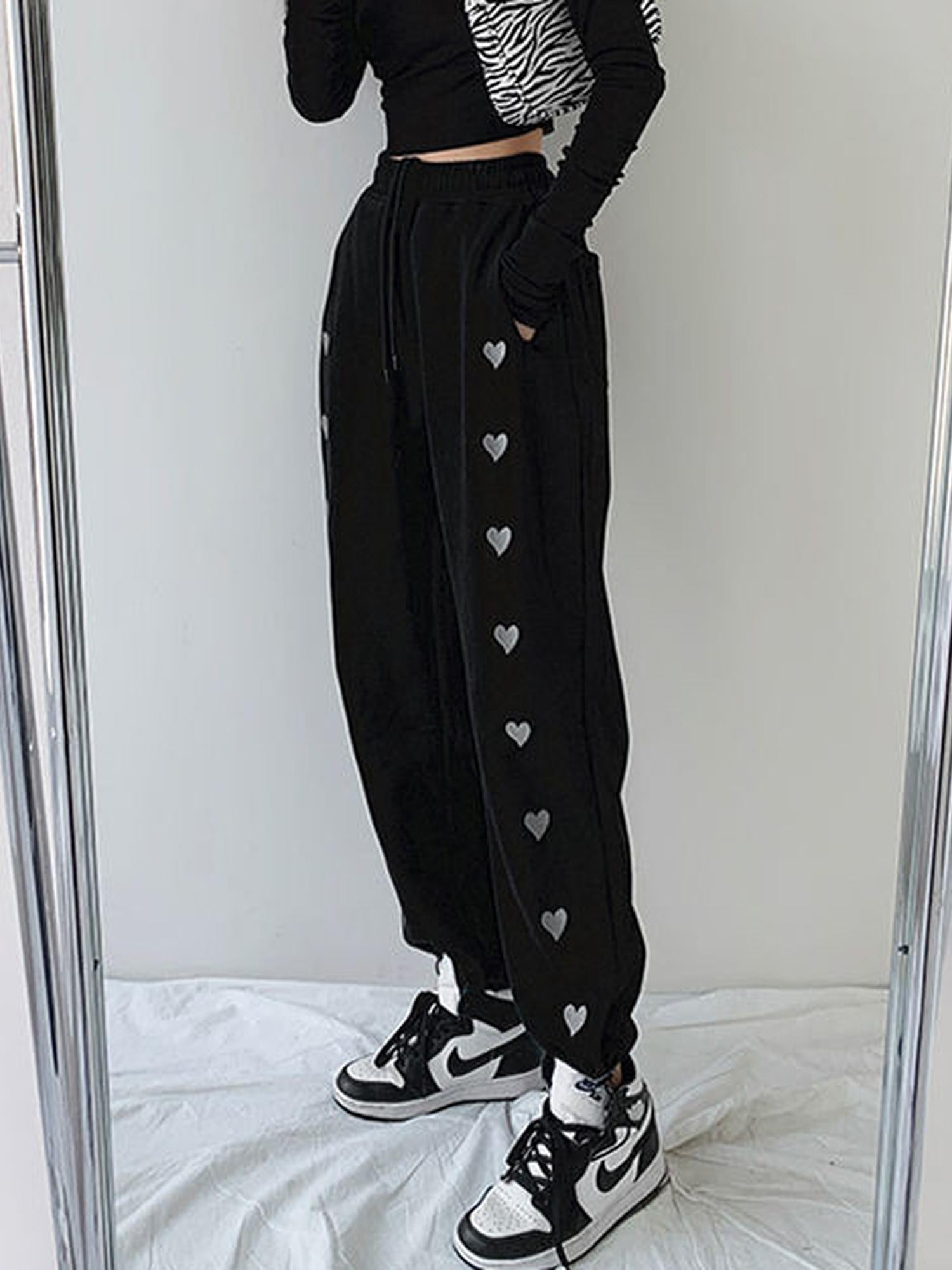 Black Heart Printed Joggers