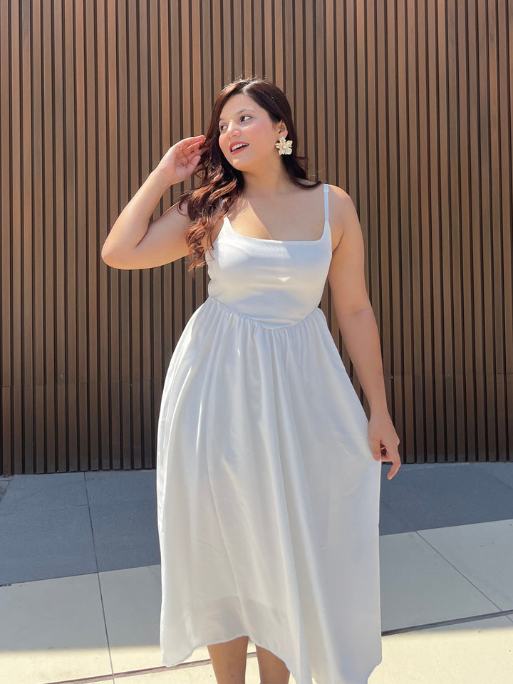 Pointed Waistline Dress