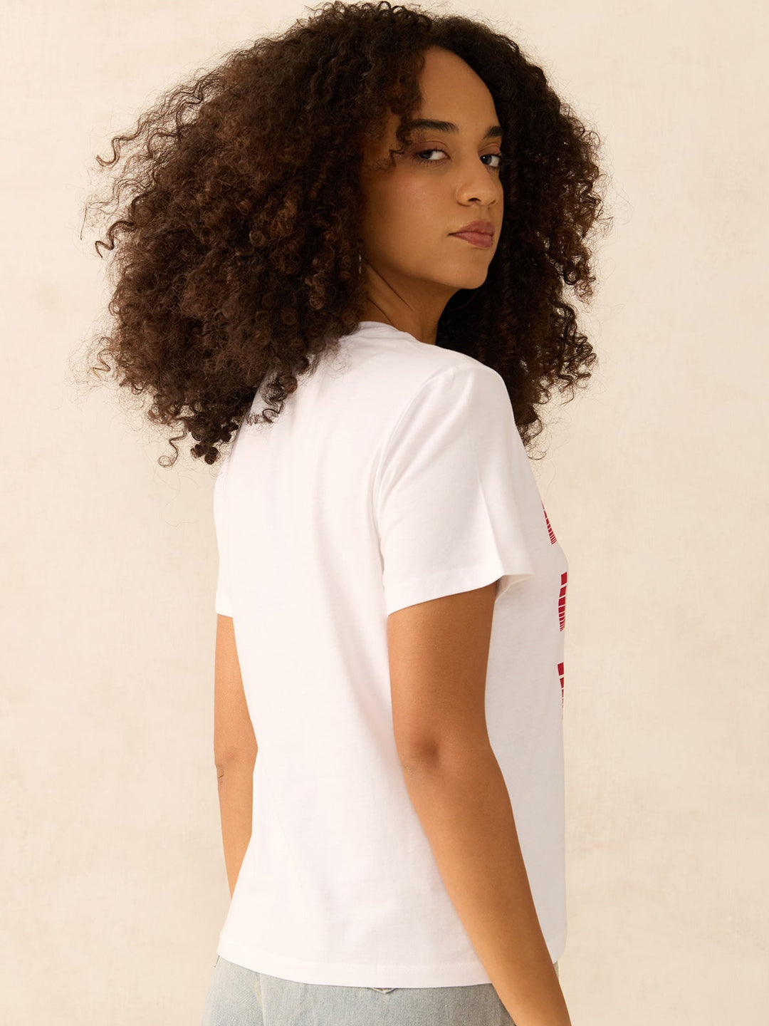 White Regular Fit Graphic Tshirt