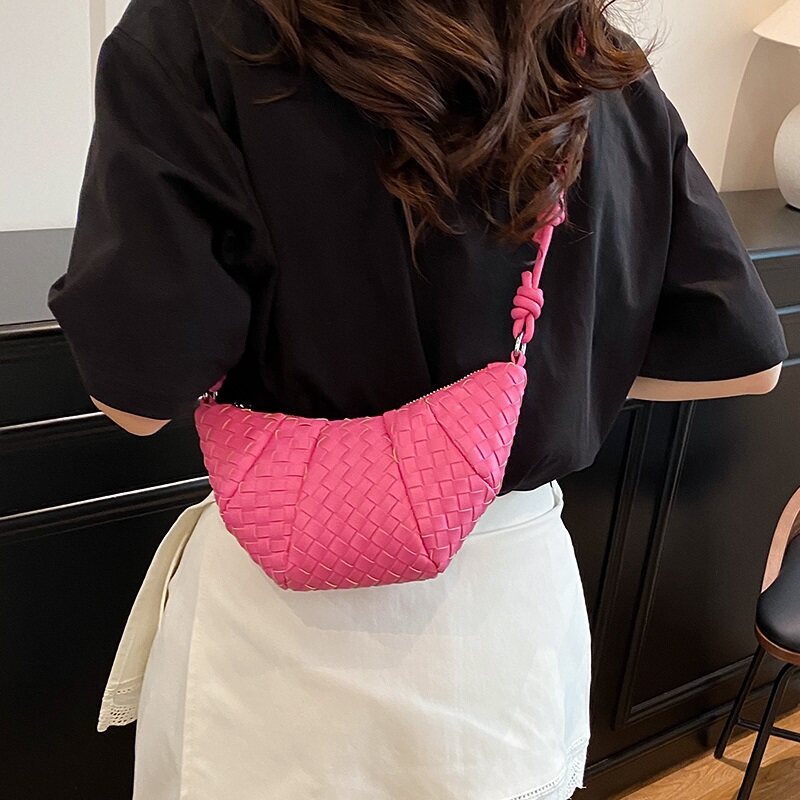Red Mini Croissant Sling Bag