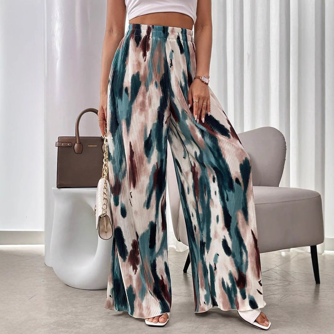 Multi Printed Pleated Pants
