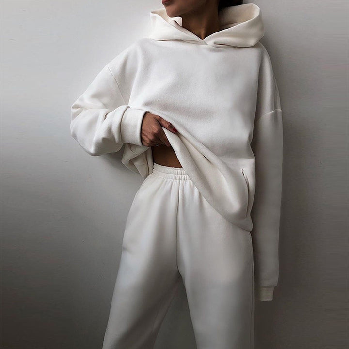 White Oversized Hoodie and Pant Co-Ord Set