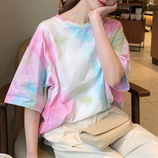 Purple Tie And Dye Oversized T-Shirt