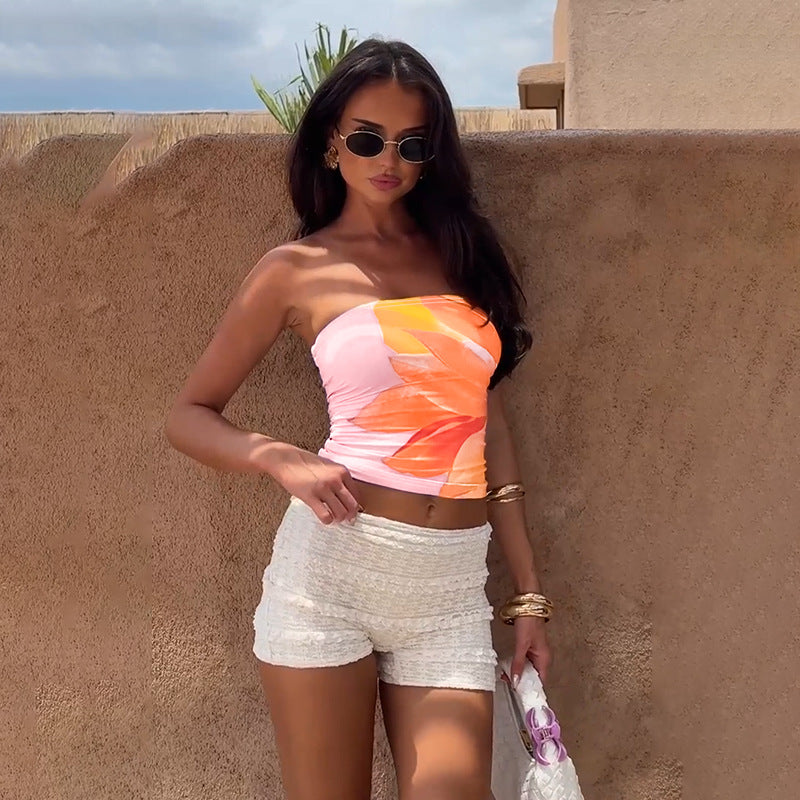 Pink Tube Printed Floral Top
