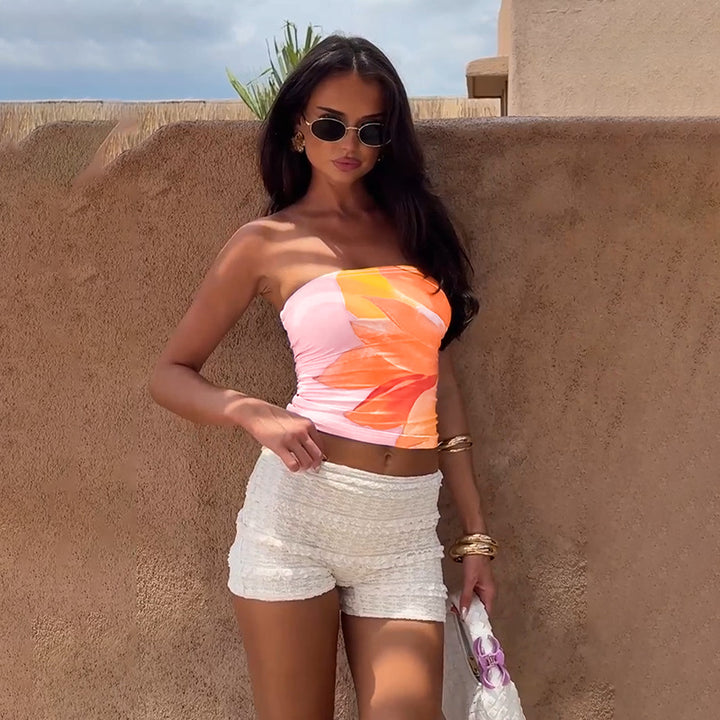Pink Tube Printed Floral Top