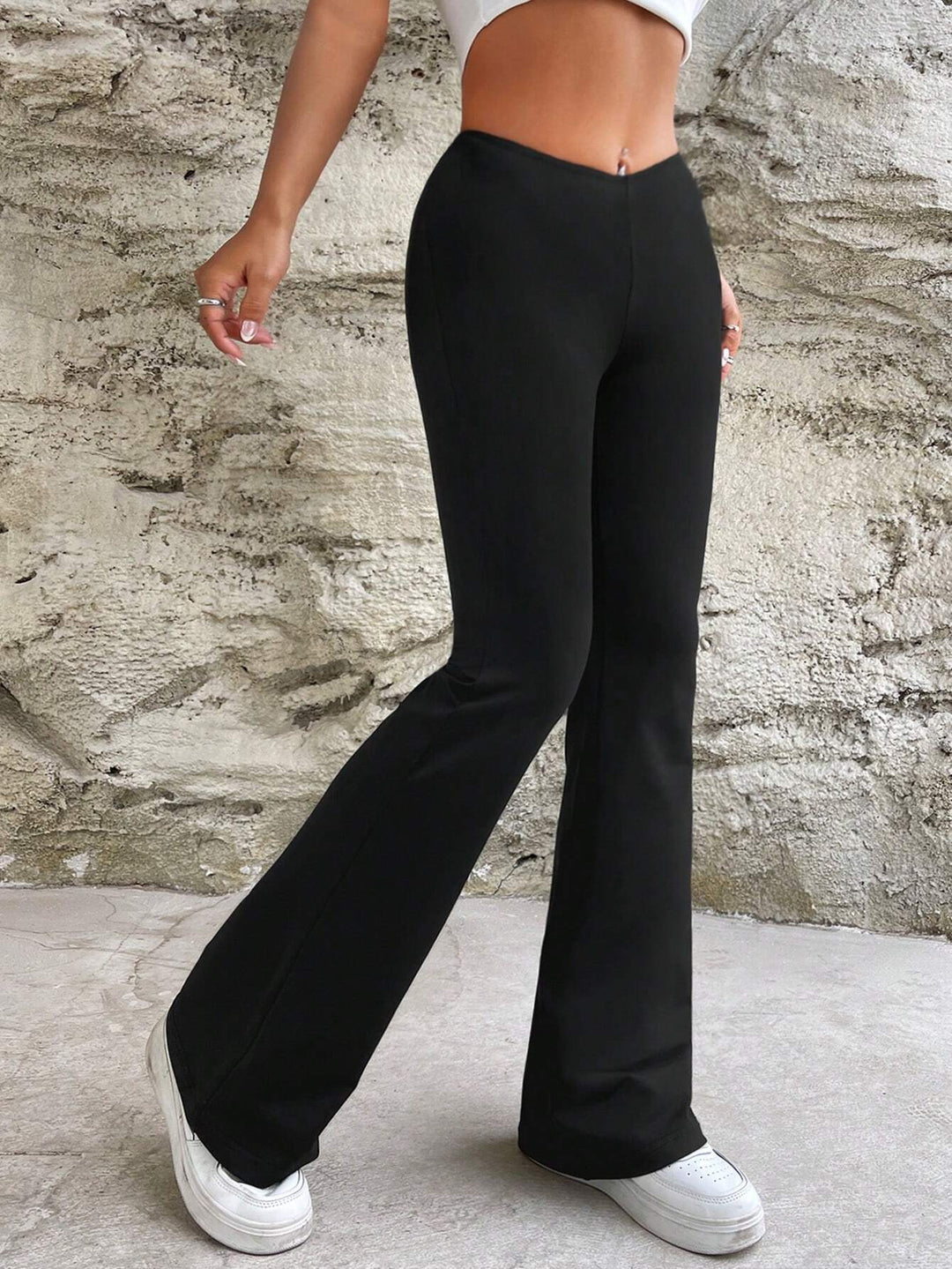 Black Fitted & Flared Leggings