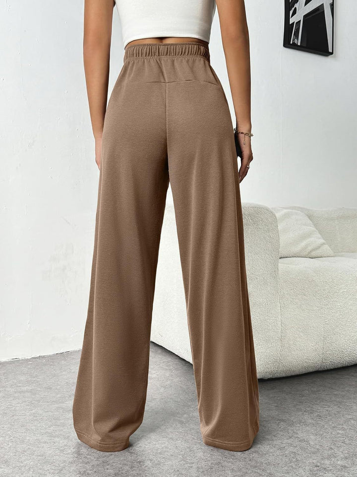 Brown Waist Tie Up Sweatpant