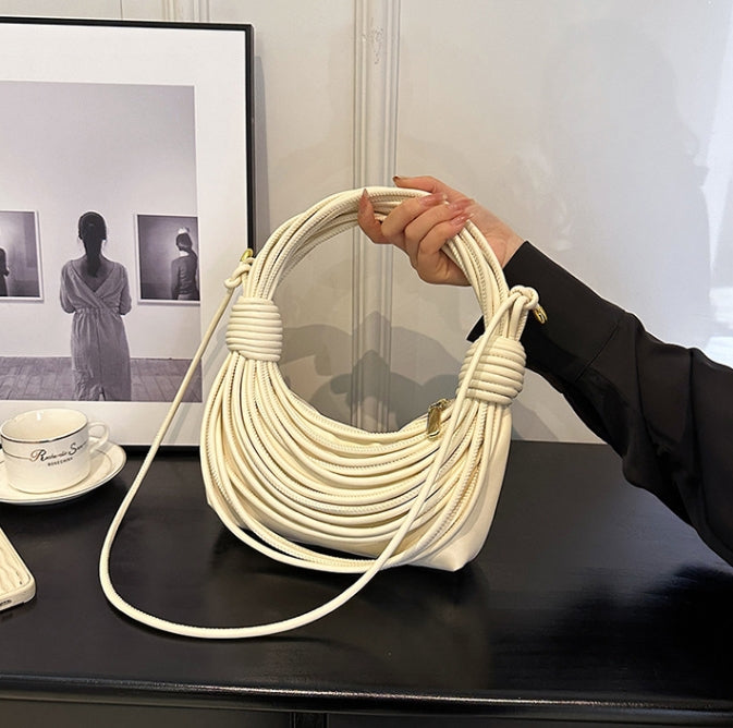 White Coiled Metallic Sculptural Clutch